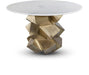 Meridian Furniture - Walker 48" White Genuine Marble Top And Brass Base Dining Table - 960-T - GreatFurnitureDeal
