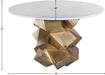Meridian Furniture - Walker 48" White Genuine Marble Top And Brass Base Dining Table - 960-T - GreatFurnitureDeal