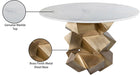 Meridian Furniture - Walker 48" White Genuine Marble Top And Brass Base Dining Table - 960-T - GreatFurnitureDeal