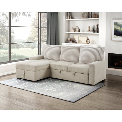 Homelegance - Gallatin 2 Piece Sectional with Left Chaise in Beige & Light Gray - 9605BE*2LCRL - GreatFurnitureDeal