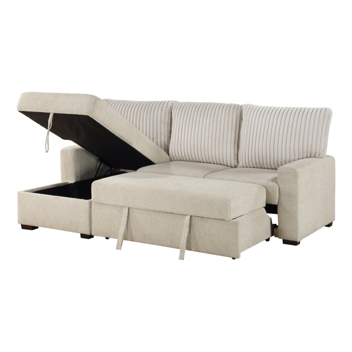 Homelegance - Gallatin 2 Piece Sectional with Left Chaise in Beige & Light Gray - 9605BE*2LCRL - GreatFurnitureDeal