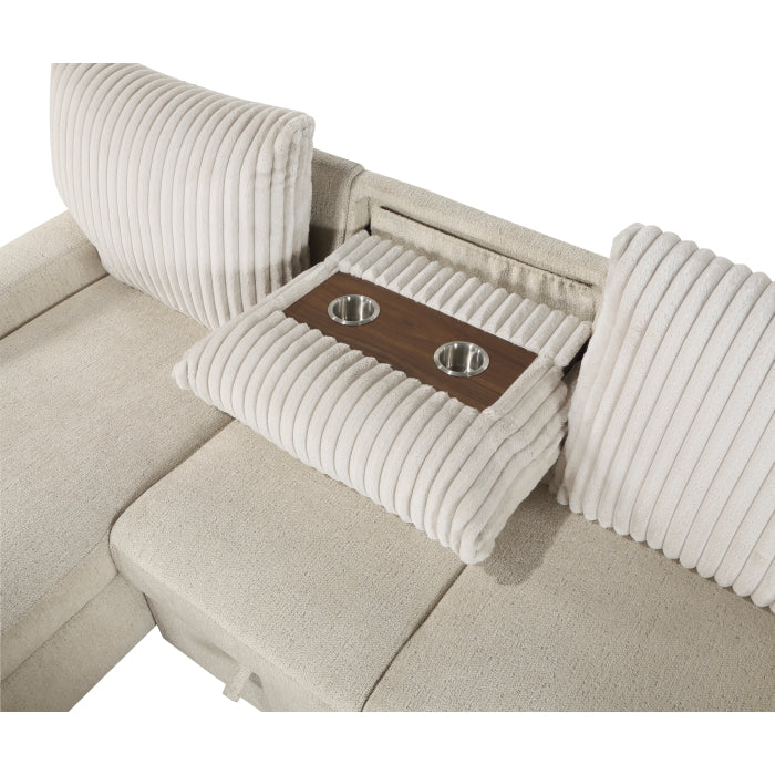 Homelegance - Gallatin 2 Piece Sectional with Left Chaise in Beige & Light Gray - 9605BE*2LCRL - GreatFurnitureDeal