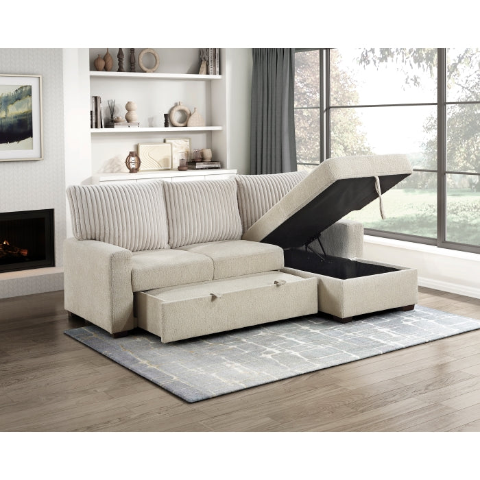 Homelegance - Gallatin 2 Piece Sectional with Right Chaise in Beige - 9605BE*2LLRC - GreatFurnitureDeal