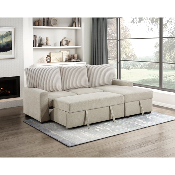 Homelegance - Gallatin 2 Piece Sectional with Right Chaise in Beige - 9605BE*2LLRC - GreatFurnitureDeal