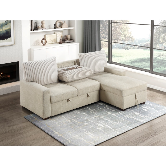 Homelegance - Gallatin 2 Piece Sectional with Right Chaise in Beige - 9605BE*2LLRC - GreatFurnitureDeal