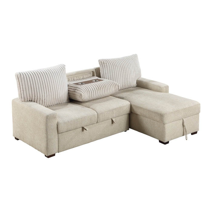 Homelegance - Gallatin 2 Piece Sectional with Right Chaise in Beige - 9605BE*2LLRC - GreatFurnitureDeal