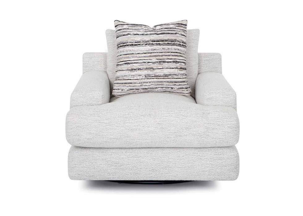 Franklin Furniture - Surrey Swivel Chair with Square Ottoman in Merino Cotton - 96180-75318