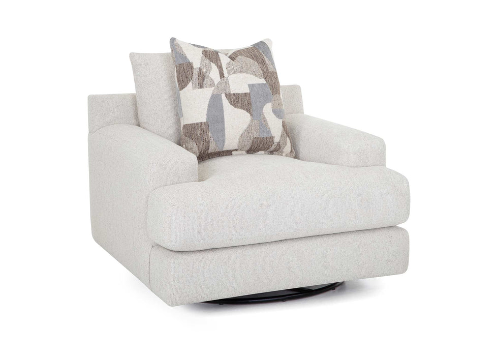 Franklin Furniture - Strada Swivel Chair with Square Ottoman in Lovebug Pearl - 96180-75318-PEARL