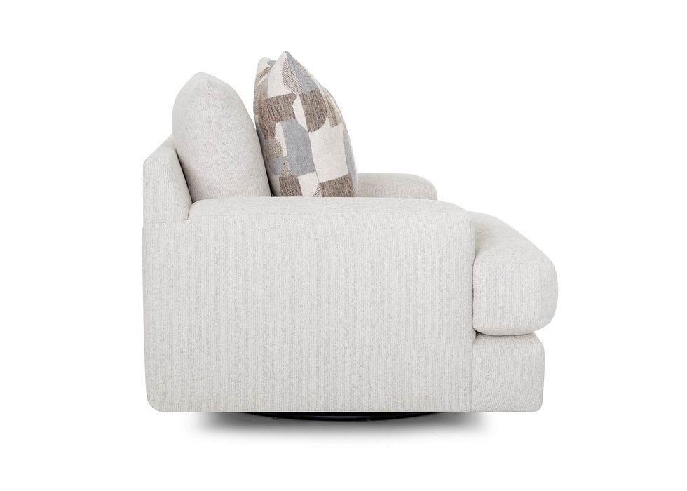 Franklin Furniture - Strada Swivel Chair with Square Ottoman in Lovebug Pearl - 96180-75318-PEARL - GreatFurnitureDeal