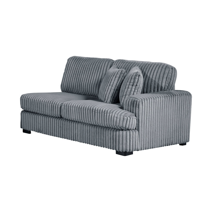Homelegance - Warwick 2 Piece Sectional with Left Cuddler in Gray - 9623GY*2LU2R - GreatFurnitureDeal