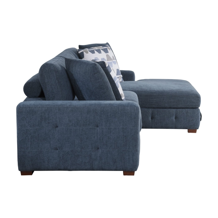 Homelegance - Raife 3 Piece Sectional with Right Chaise in Blue - 9624BU*32LRC - GreatFurnitureDeal