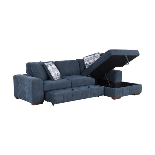 Homelegance - Raife 3 Piece Sectional with Right Chaise in Blue - 9624BU*32LRC - GreatFurnitureDeal