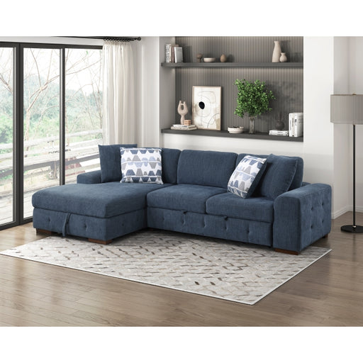 Homelegance - Raife 2 Piece Sectional with Left Chaise in Blue - 9624BU*2LC2R - GreatFurnitureDeal