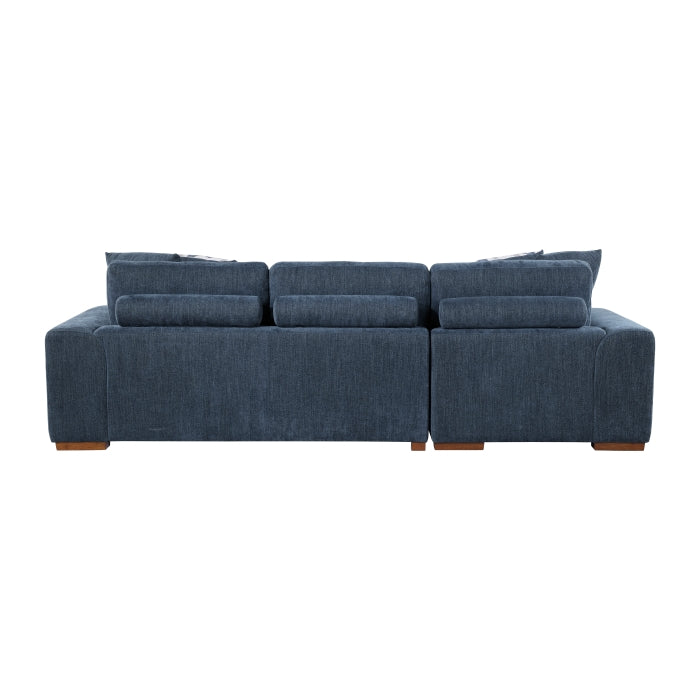 Homelegance - Raife 4 Piece Sectional with Left Chaise and Ottoman in Blue - 9624BU*3LC2R - GreatFurnitureDeal