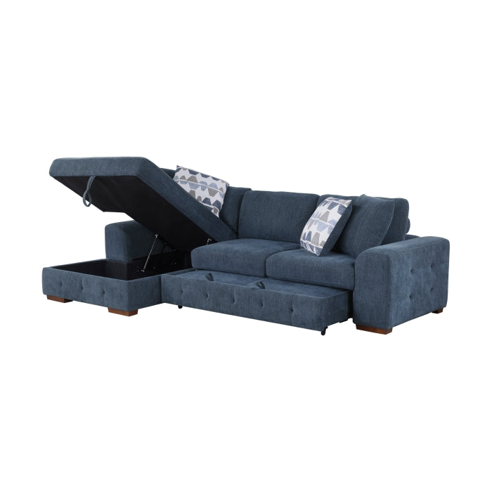 Homelegance - Raife 2 Piece Sectional with Left Chaise in Blue - 9624BU*2LC2R - GreatFurnitureDeal