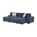 Homelegance - Raife 4 Piece Sectional with Left Chaise and Ottoman in Blue - 9624BU*3LC2R - GreatFurnitureDeal