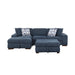 Homelegance - Raife 4 Piece Sectional with Left Chaise and Ottoman in Blue - 9624BU*3LC2R - GreatFurnitureDeal