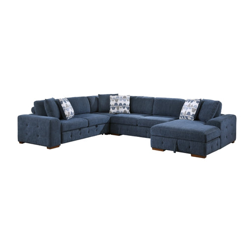 Homelegance - Raife 4 Piece Sectional with Right Chaise in Blue - 9624BU*42LRC - GreatFurnitureDeal