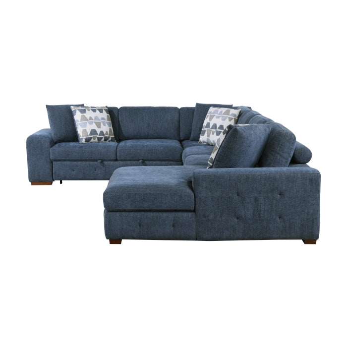 Homelegance - Raife 4 Piece Sectional with Right Chaise in Blue - 9624BU*42LRC - GreatFurnitureDeal