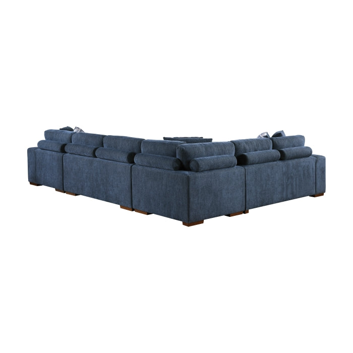 Homelegance - Raife 5 Piece Sectional with Right Chaise in Blue - 9624BU*52LRC - GreatFurnitureDeal