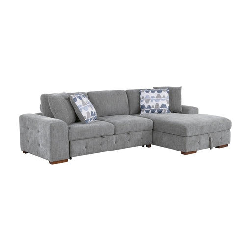 Homelegance - Raife 2-Piece Sectional with Right Chaise in Gray - 9624GY*22LRC - GreatFurnitureDeal