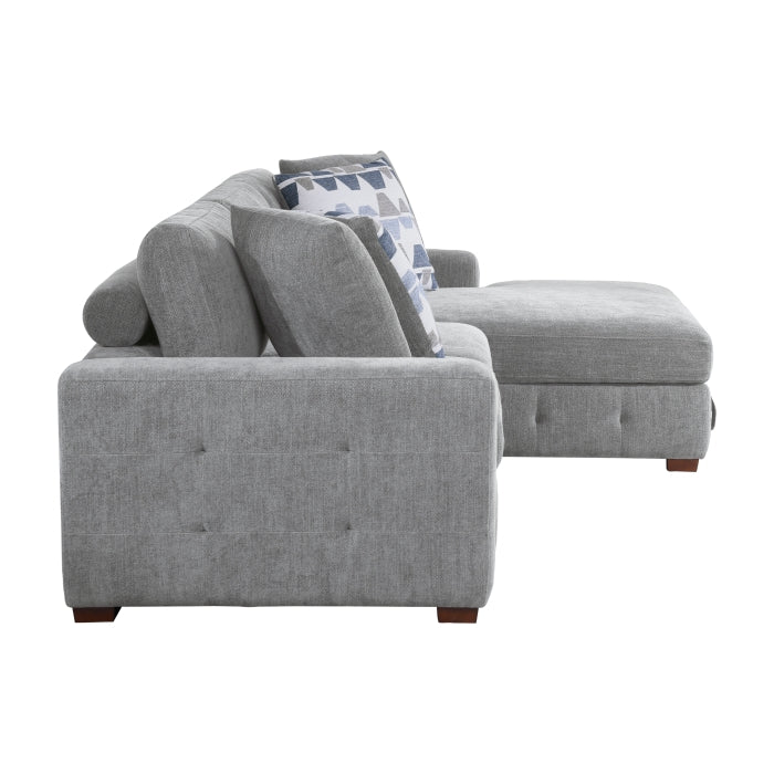Homelegance - Raife 2-Piece Sectional with Right Chaise in Gray - 9624GY*22LRC - GreatFurnitureDeal