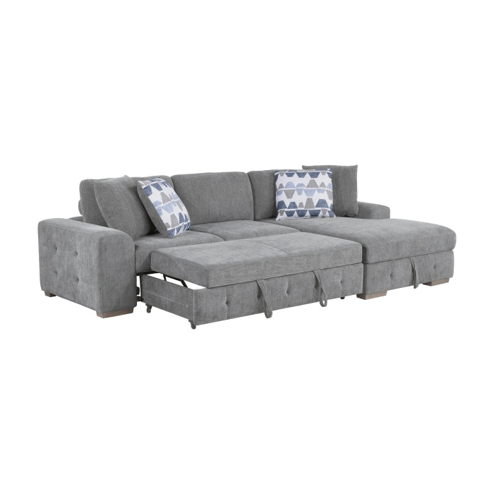 Homelegance - Raife 2-Piece Sectional with Right Chaise in Gray - 9624GY*22LRC - GreatFurnitureDeal