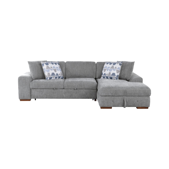 Homelegance - Raife 2-Piece Sectional with Right Chaise in Gray - 9624GY*22LRC - GreatFurnitureDeal
