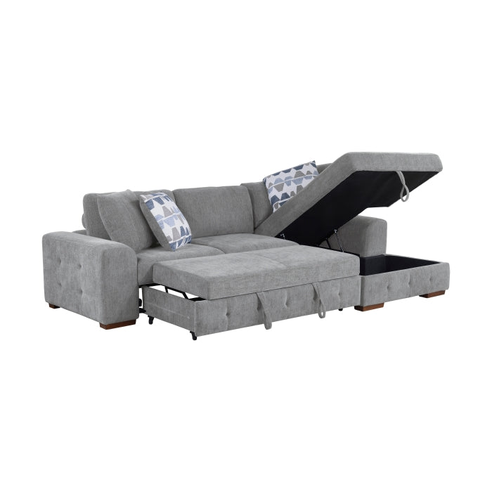 Homelegance - Raife 2-Piece Sectional with Right Chaise in Gray - 9624GY*22LRC - GreatFurnitureDeal
