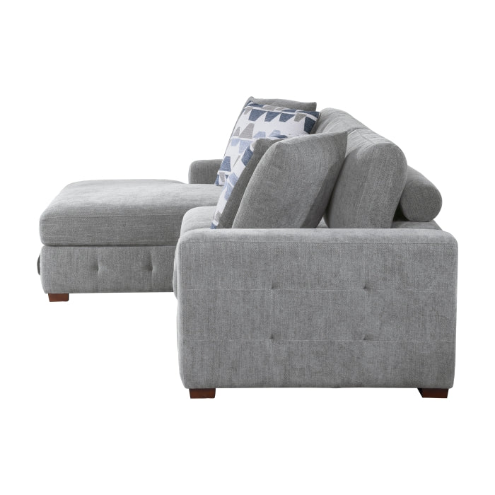 Homelegance - Raife 2 Piece Sectional with Left Chaise in Gray - 9624GY*2LC2R - GreatFurnitureDeal