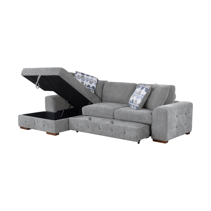 Homelegance - Raife 2 Piece Sectional with Left Chaise in Gray - 9624GY*2LC2R - GreatFurnitureDeal
