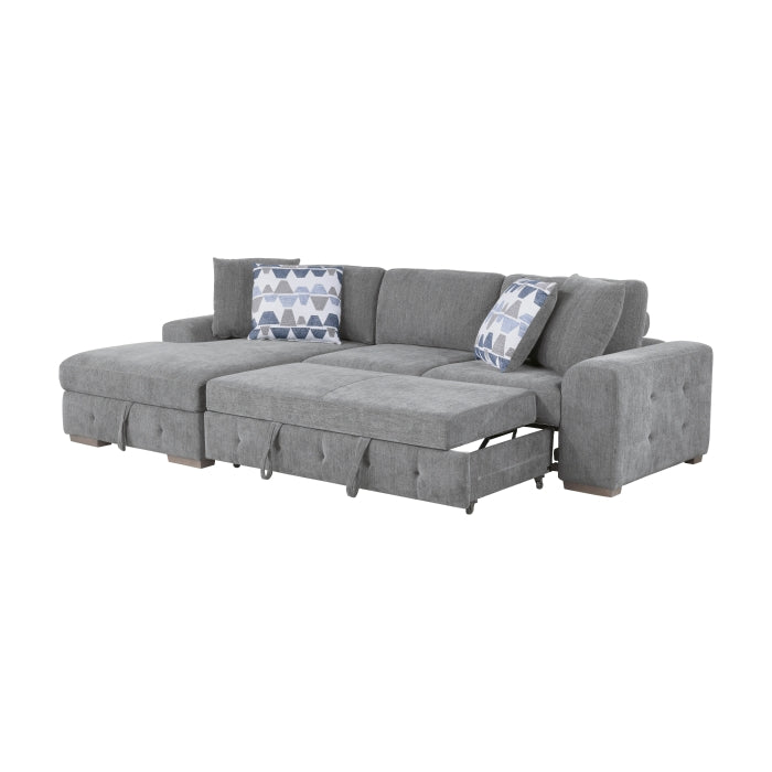 Homelegance - Raife 2 Piece Sectional with Left Chaise in Gray - 9624GY*2LC2R - GreatFurnitureDeal
