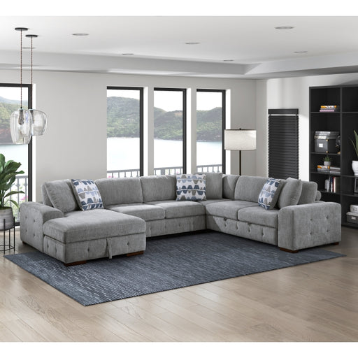 Homelegance - Raife 4 Piece Sectional with Left Chaise in Gray - 9624GY*42RLC - GreatFurnitureDeal