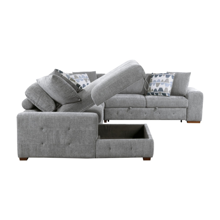 Homelegance - Raife 4 Piece Sectional with Left Chaise in Gray - 9624GY*42RLC - GreatFurnitureDeal