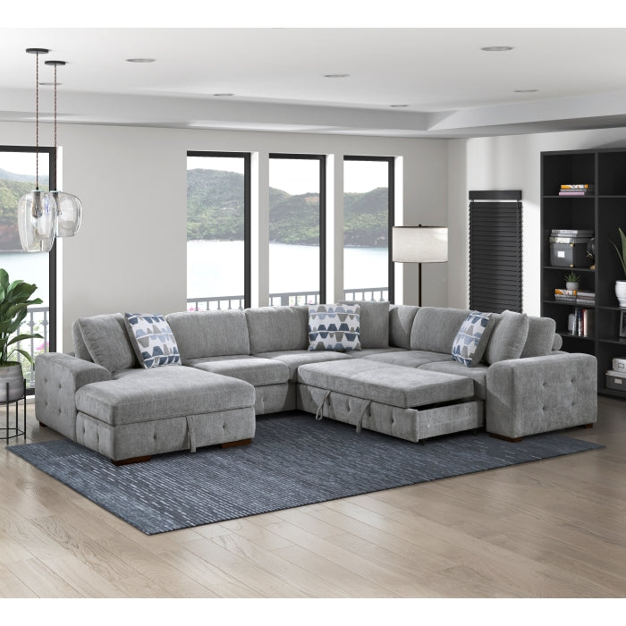 Homelegance - Raife 4 Piece Sectional with Left Chaise in Gray - 9624GY*42RLC - GreatFurnitureDeal