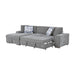 Homelegance - Raife 3 Piece Sectional with Left Chaise and Ottoman in Gray - 9624GY*3LC2R - GreatFurnitureDeal