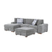Homelegance - Raife 3 Piece Sectional with Left Chaise and Ottoman in Gray - 9624GY*3LC2R - GreatFurnitureDeal