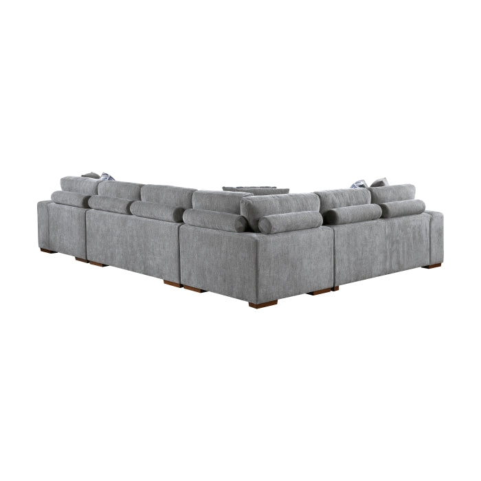 Homelegance - Raife 5 Piece Sectional with Right Chaise and Storage Ottoman in Gray - 9624GY*52LRC - GreatFurnitureDeal