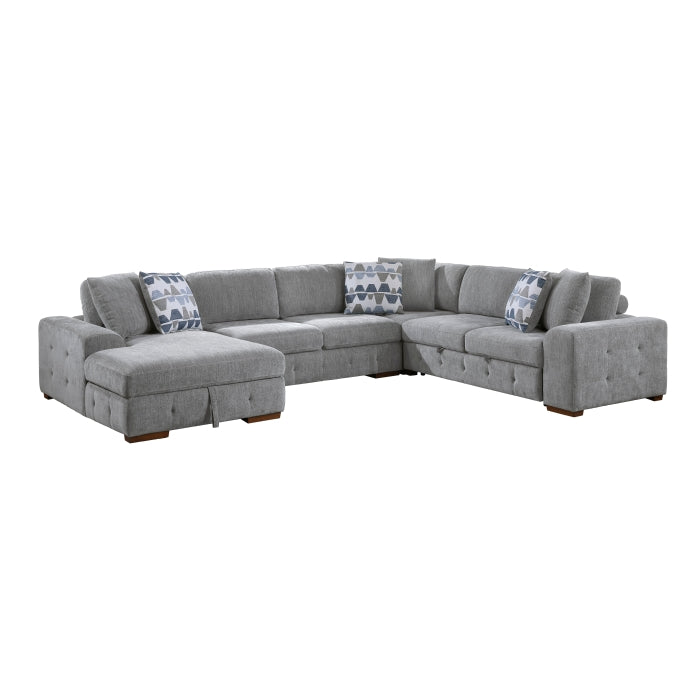 Homelegance - Raife 4 Piece Sectional with Left Chaise in Gray - 9624GY*42RLC - GreatFurnitureDeal