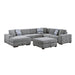 Homelegance - Raife 5 Piece Sectional with Left Chaise and Storage Ottoman in Gray - 9624GY*5LC2R - GreatFurnitureDeal