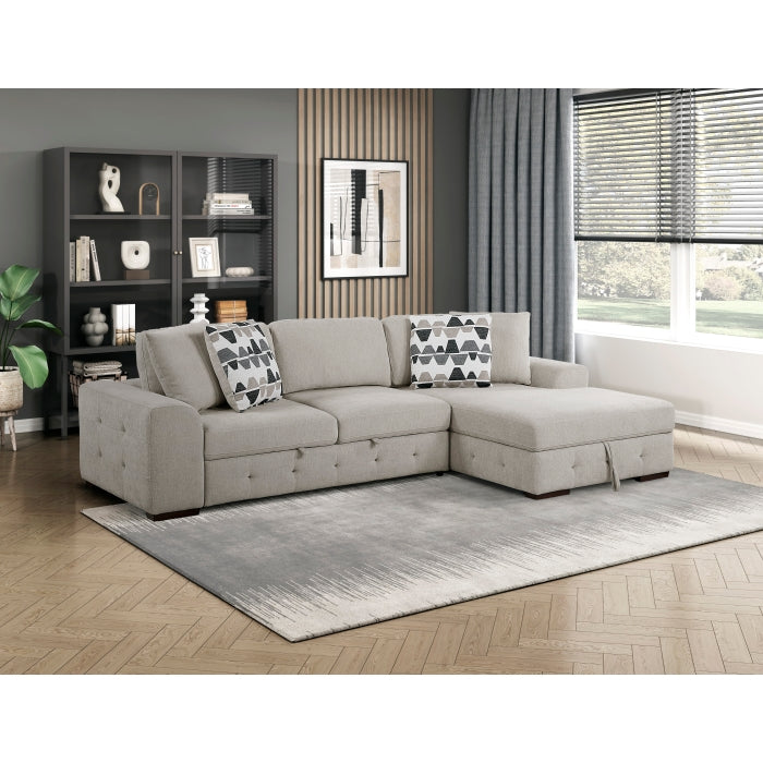 Homelegance - Raife 2-Piece Sectional with Right Chaise in Taupe - 9624TP*22LRC - GreatFurnitureDeal