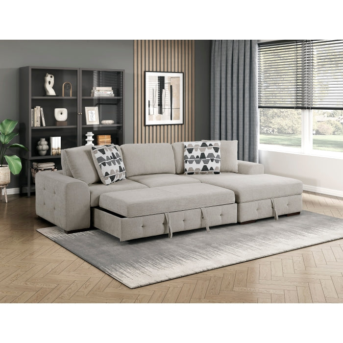 Homelegance - Raife 2-Piece Sectional with Right Chaise in Taupe - 9624TP*22LRC - GreatFurnitureDeal
