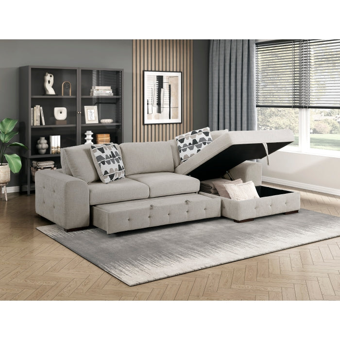 Homelegance - Raife 2-Piece Sectional with Right Chaise in Taupe - 9624TP*22LRC - GreatFurnitureDeal