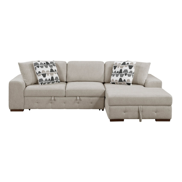 Homelegance - Raife 2-Piece Sectional with Right Chaise in Taupe - 9624TP*22LRC - GreatFurnitureDeal
