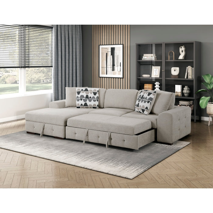 Homelegance - Raife 2-Piece Sectional with Left Chaise in Taupe - 9624TP*2LC2R - GreatFurnitureDeal