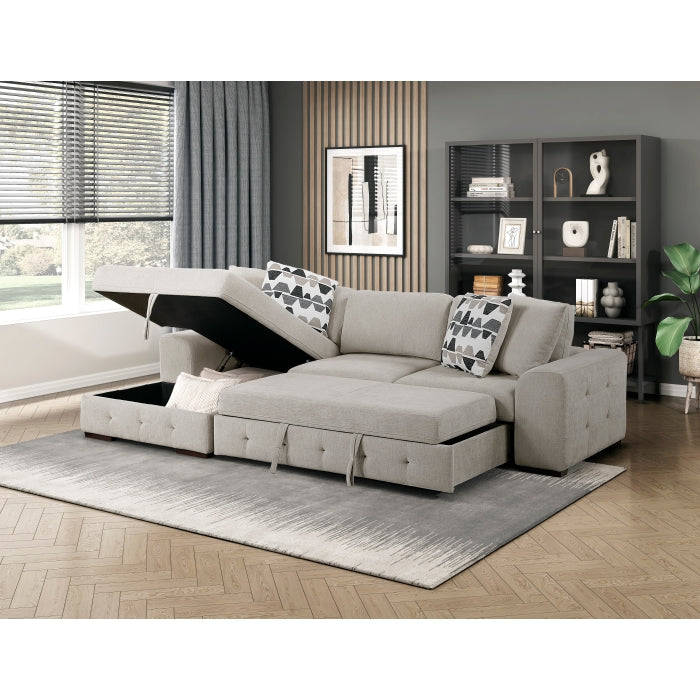 Homelegance - Raife 2-Piece Sectional with Left Chaise in Taupe - 9624TP*2LC2R - GreatFurnitureDeal