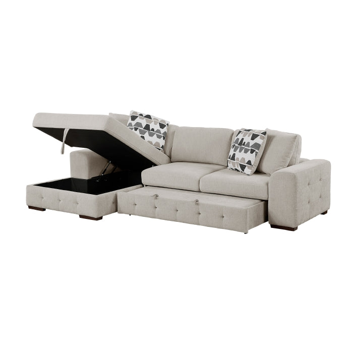 Homelegance - Raife 2-Piece Sectional with Left Chaise in Taupe - 9624TP*2LC2R - GreatFurnitureDeal