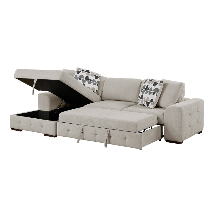 Homelegance - Raife 2-Piece Sectional with Left Chaise in Taupe - 9624TP*2LC2R - GreatFurnitureDeal