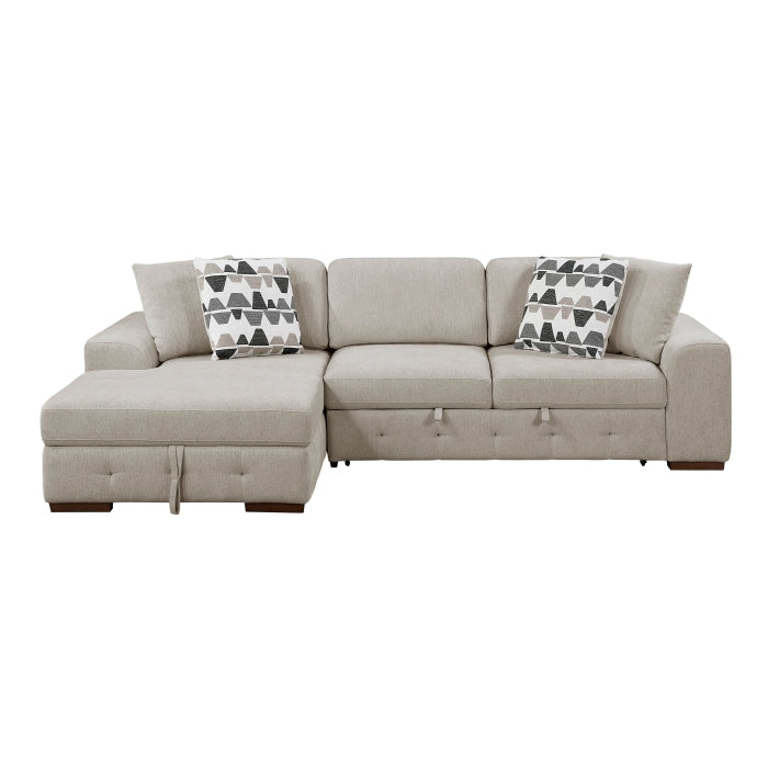 Homelegance - Raife 2-Piece Sectional with Left Chaise in Taupe - 9624TP*2LC2R - GreatFurnitureDeal
