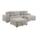 Homelegance - Raife 3-Piece Sectional with Right Chaise and Ottoman in Taupe - 9624TP*32LRC - GreatFurnitureDeal